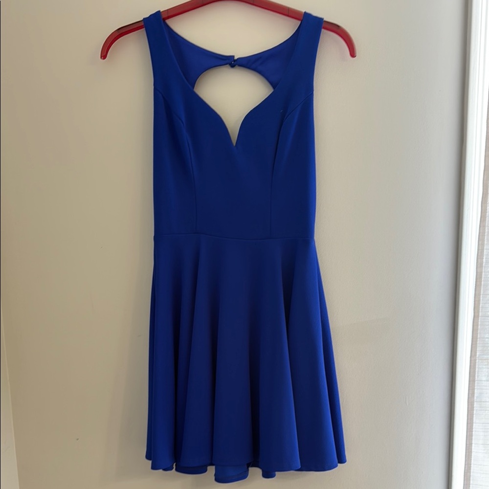 B Darlin Blue Sweetheart Fit and Flare Cocktail Dress